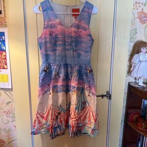 MODCLOTH Circus Cats Sleeveless A-Line Dress